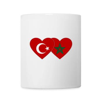 Türkei Marokko Flagge Herz - Tasse - Weiß - Vorne