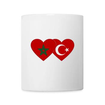 Morocco Turkey Flag Heart - Mug - white - Front