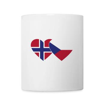 Norwegen Tschechien Flagge Herz - Tasse - Weiß - Vorne