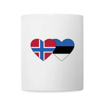 Norway Estonia Flag Heart - Mug - white - Front