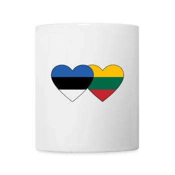 Estland Litauen Flagge Herz - Tasse - Weiß - Vorne