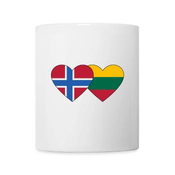 Norwegen Litauen Flagge Herz - Tasse - Weiß - Vorne