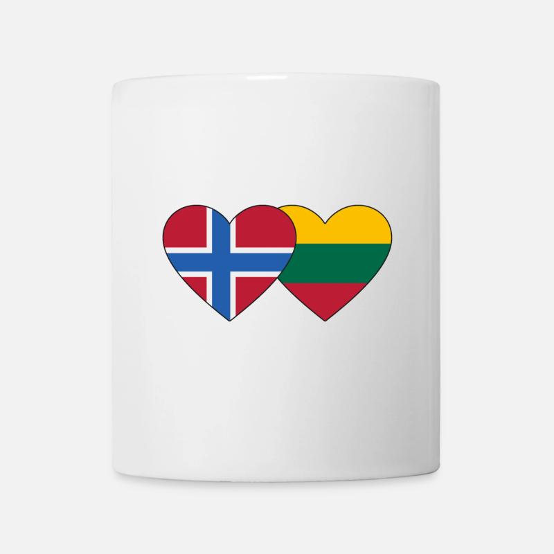 Norway Lithuania Flag Heart - Mug - white