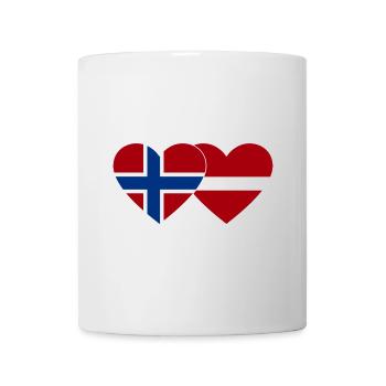Norwegen Lettland Flagge Herz - Tasse - Weiß - Vorne