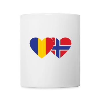 Roumanie Norvège Flag Coeur - Mug blanc - blanc - Devant