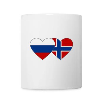Russia Norway Flag Heart - Mug - white - Front