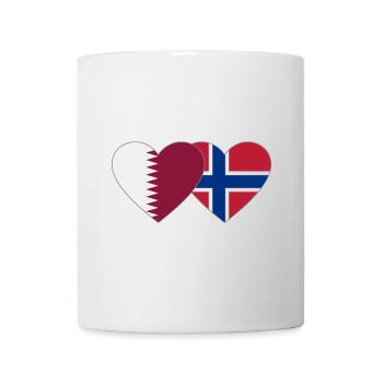 Qatar Norway Flag Heart - Mug - white - Front