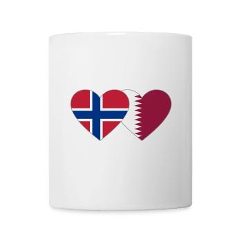 Norway Qatar Flag Heart - Mug - white - Front