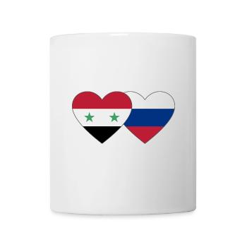 Syria Russia Flag Heart - Mug - white - Front