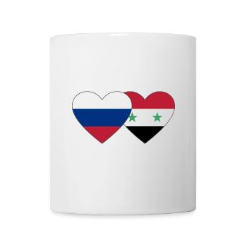 Russia Syria Flag Heart - Mug - white - Front
