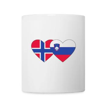 Norwegen Slowenien Flagge Herz - Tasse - Weiß - Vorne