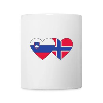 Slowenien Norwegen Flagge Herz - Tasse - Weiß - Vorne