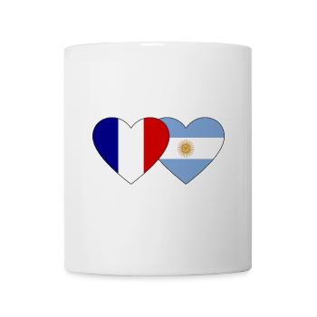 France Argentine Flag Coeur - Mug blanc - blanc - Devant