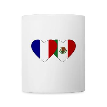 France Mexico Flag Heart - Mug - white - Front