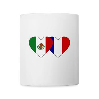 Mexico France Flag Heart - Mug - white - Front