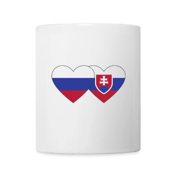 Russia Slovakia Flag Heart - Mug - white - Front