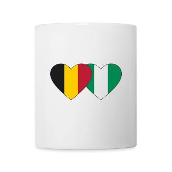 Belgium Nigeria Flag Heart - Mug - white - Front