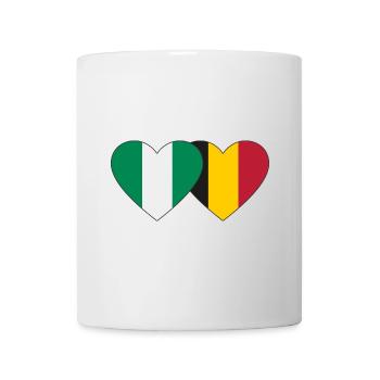 Nigeria Belgium Flag Heart - Mug - white - Front