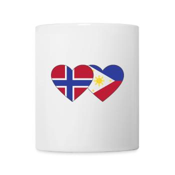 Norwegen Philippinen Flagge Herz - Tasse - Weiß - Vorne