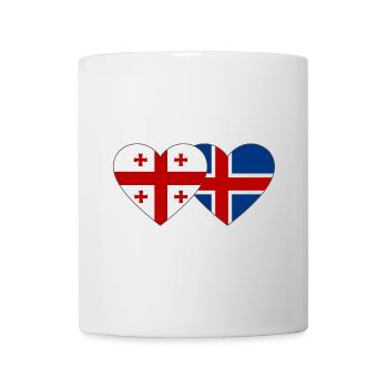Georgia Iceland Flag Heart - Mug - white - Front