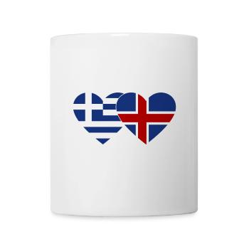 Griechenland Island Flagge Herz - Tasse - Weiß - Vorne
