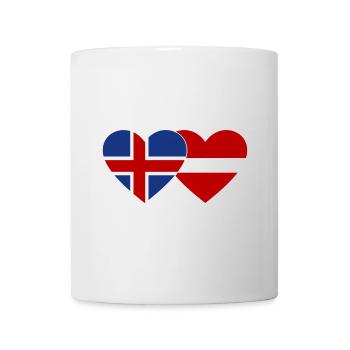 Island Lettland Flagge Herz - Tasse - Weiß - Vorne