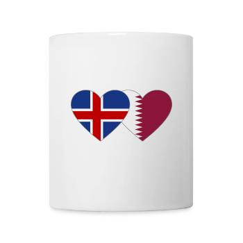 Iceland Qatar Flag Heart - Mug - white - Front