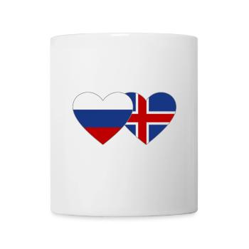 Russia Iceland Flag Heart - Mug - white - Front