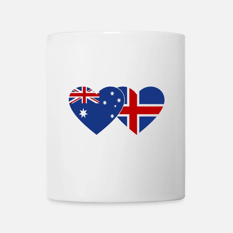 Australien Island Flagge Herz - Tasse - Weiß