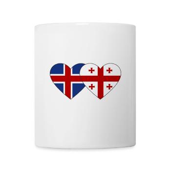Island Georgien Flagge Herz - Tasse - Weiß - Vorne