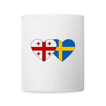 Géorgie Suède drapeau coeur - Mug blanc - blanc - Devant