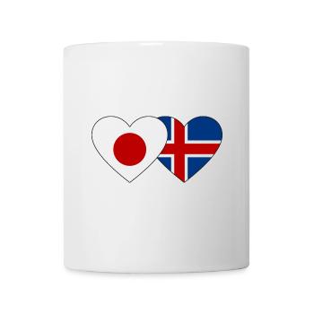 Japan Iceland Flag Heart - Mug - white - Front