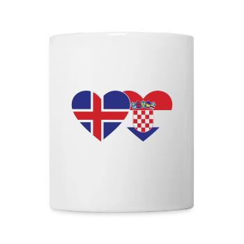 Iceland Croatia Flag Heart - Mug - white - Front