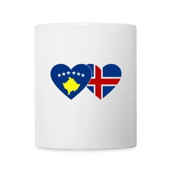 Kosovo Island Flagge Herz - Tasse - Weiß - Vorne