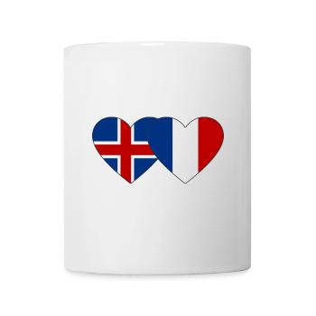 Islande France Flag Coeur - Mug blanc - blanc - Devant