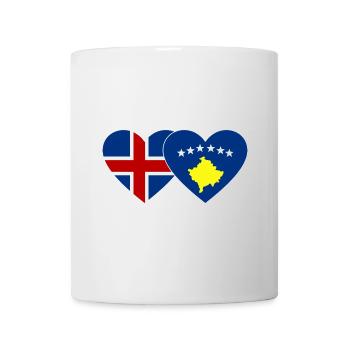 Island Kosovo Flagge Herz - Tasse - Weiß - Vorne