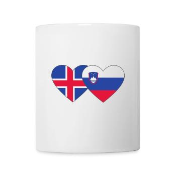 Island Slowenien Flagge Herz - Tasse - Weiß - Vorne