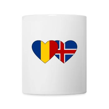 Roumanie Islande Flag Heart - Mug blanc - blanc - Devant