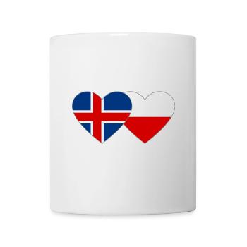 Island Polen Flagge Herz - Tasse - Weiß - Vorne