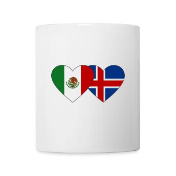 Mexico Iceland Flag Heart - Mug - white - Front