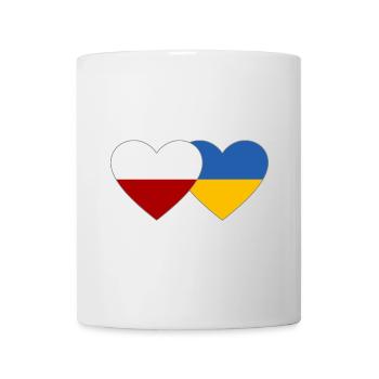 Pologne Ukraine Flag Coeur - Mug blanc - blanc - Devant