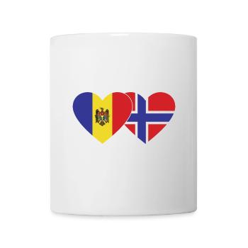 Moldawien Norwegen Flagge Herz - Tasse - Weiß - Vorne