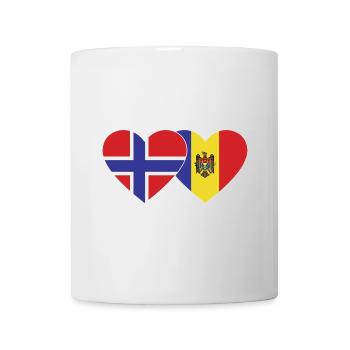 Norwegen Moldawien Flagge Herz - Tasse - Weiß - Vorne