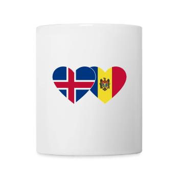 Island Moldawien Flagge Herz - Tasse - Weiß - Vorne