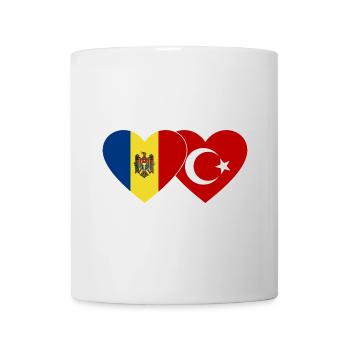Moldawien Türkei Flagge Herz - Tasse - Weiß - Vorne
