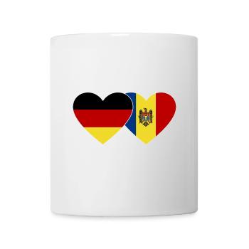 Deutschland Moldau Flagge Herz - Tasse - Weiß - Vorne