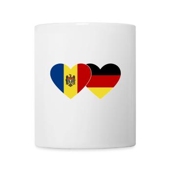 Moldawien Deutschland Flagge Herz - Tasse - Weiß - Vorne