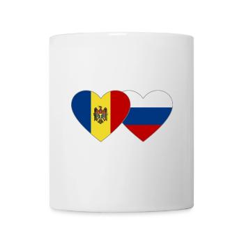 Moldova Russia Flag Heart - Mug - white - Front