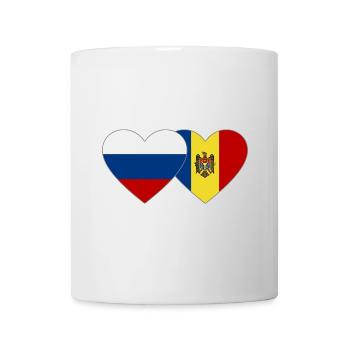 Russland Moldawien Flagge Herz - Tasse - Weiß - Vorne
