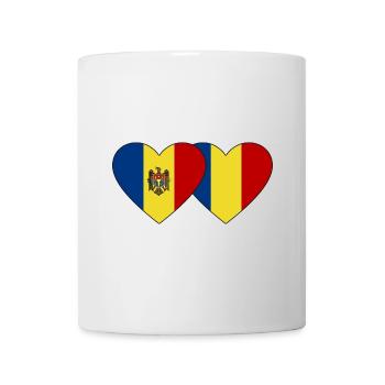 Moldawien Rumänien Flagge Herz - Tasse - Weiß - Vorne